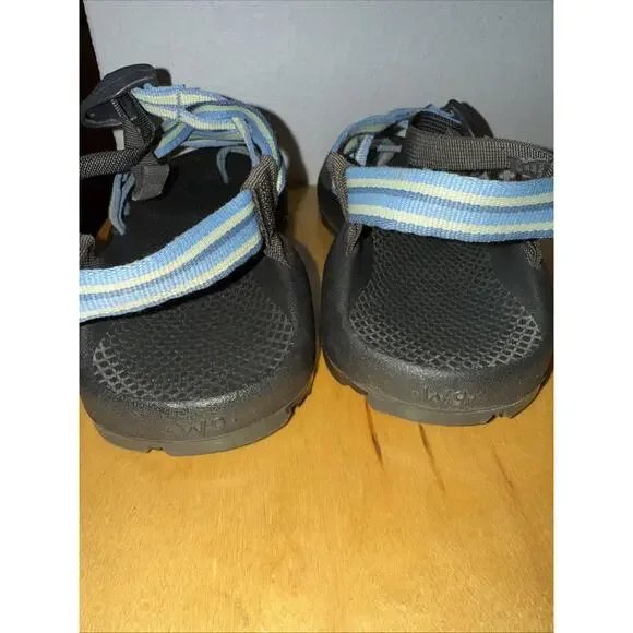 Chaco Sandals Blue/Wht Sz 9 Non Marking ZX Classic Vibram Soles Beach Summer - Picture 8 of 10